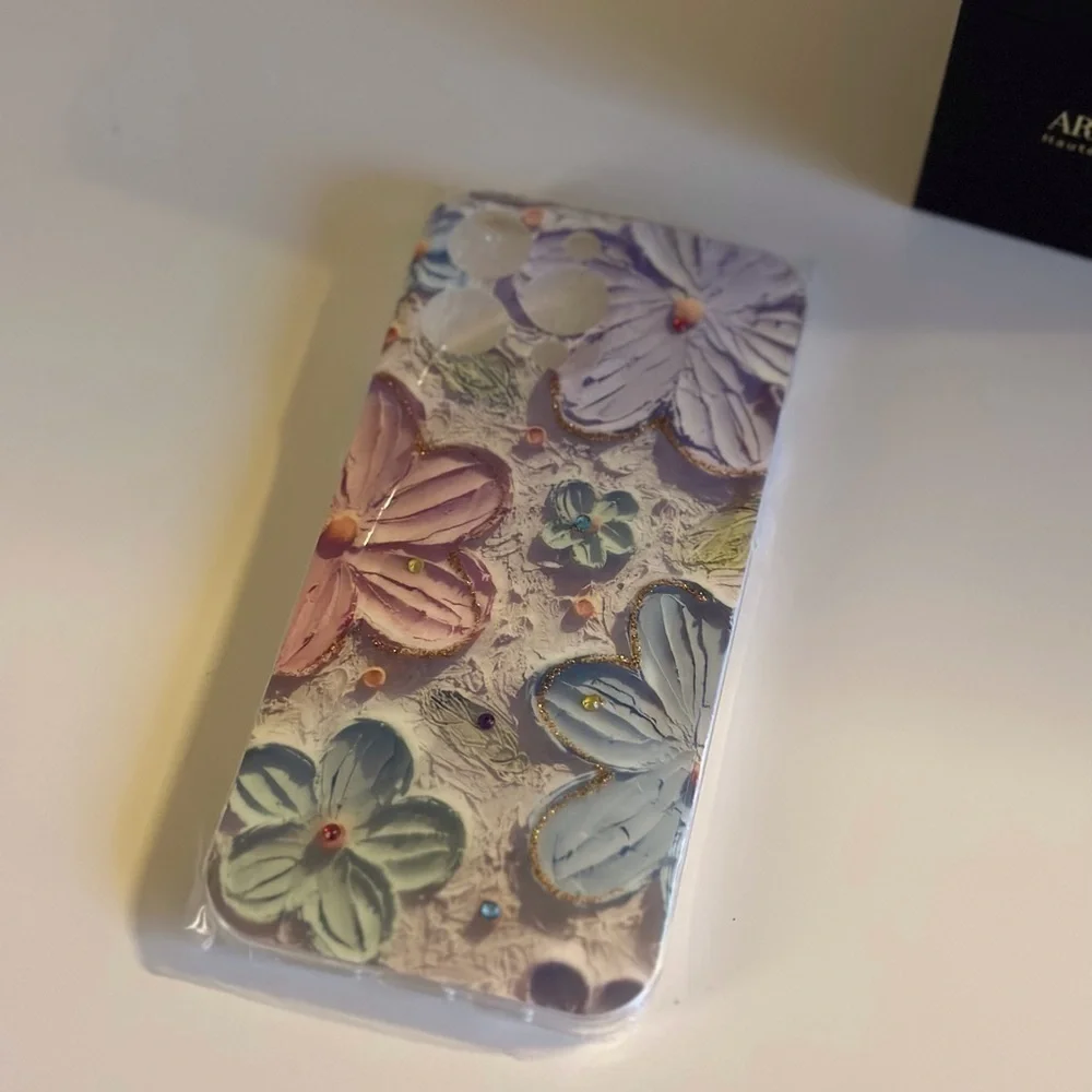 NEW Flower Painting TPU iPhone 14 Pro Max Case